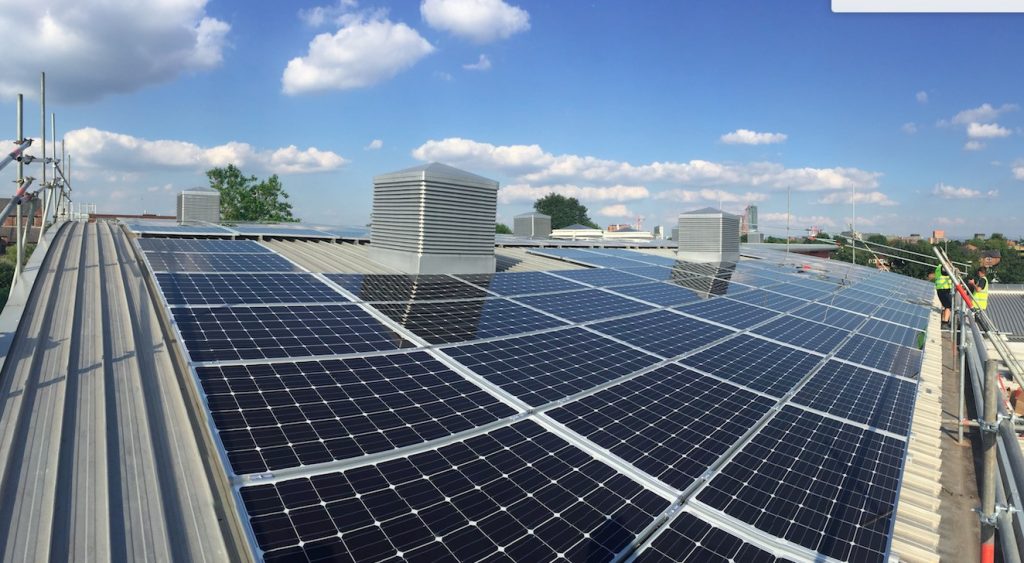 Solar panels on a roof